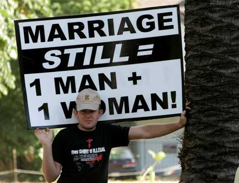 Gay marriage protestor
