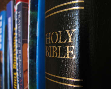 Bible on shelf