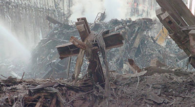 9/11 cross in the rubble
