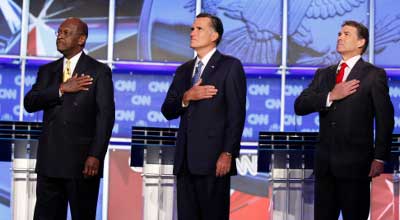 Herman Cain, Mitt Romney, Rick Perry