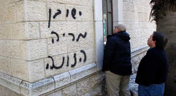 Reuters-Israel-Jerusalem-vandalized-church-photog-Ronen-Zvulun