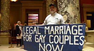 gay marriage protester