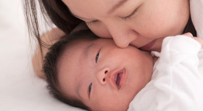 Asian infant baby and mother
