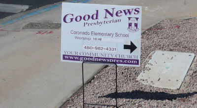 Good News Presbyterian sign