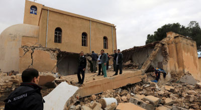 damaged Coptic church