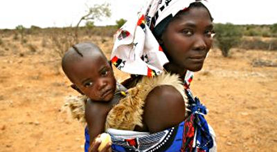 Angolan woman and child