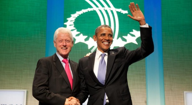 President Clinton with President Obama
