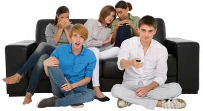 teens watching TV
