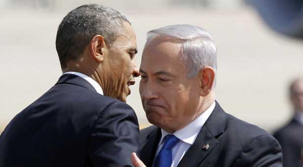 U.S. President Barack Obama (l) and Israeli Prime Minister Benjamin Netanyahu