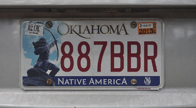 Oklahoma license plate