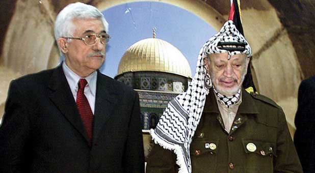 Mahmoud Abbas and Yasser Arafat