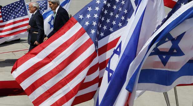 Israeli and US flags