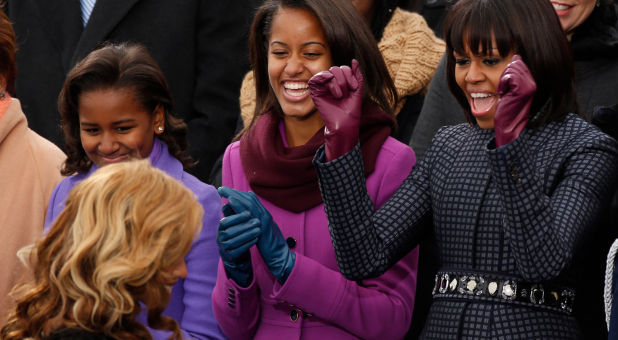 Michelle, Malia and Sasha Obama