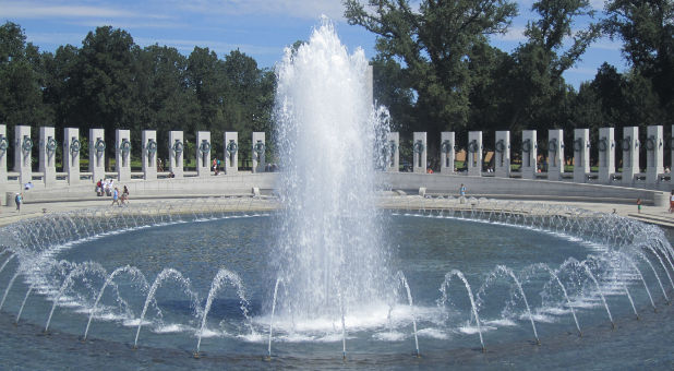 World War II memorial fountain