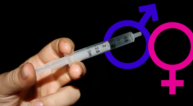 syringe, gender symbols