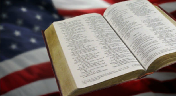 Bible, American flag