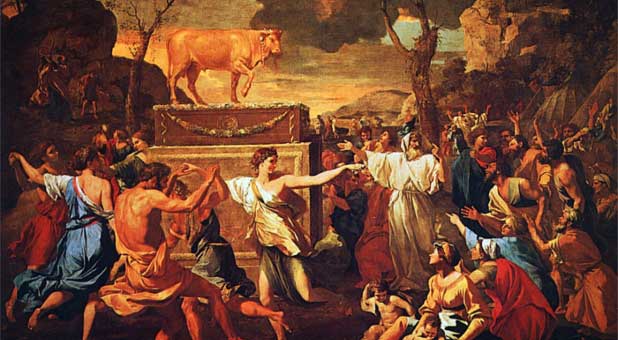 'The Adoration of the Golden Calf' by Nicolas Poussin