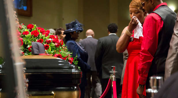 Lesley McSpadden, Michael Brown's funeral