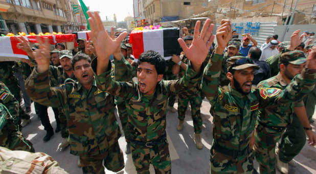 Shi'ite fighters near Baghdad