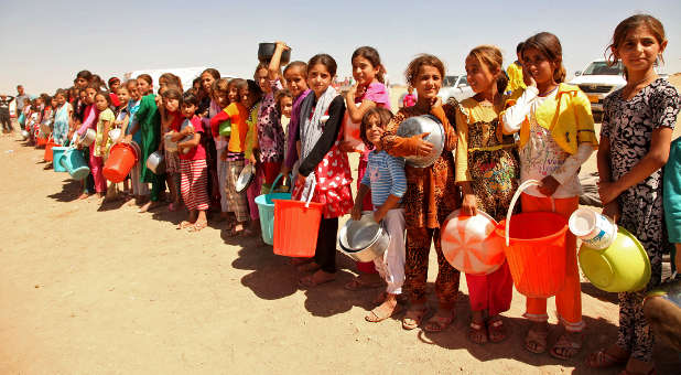 Displaced Yazidi children