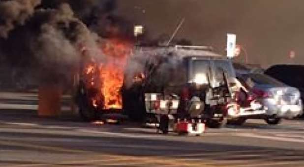 A grandmother of five was the only one brave enough to save a man from this burning vehicle.