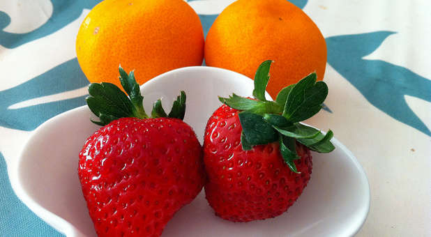 Strawberries and oranges