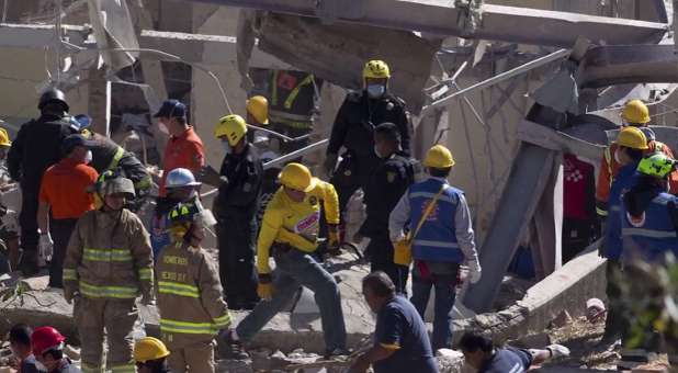 Babies were found under the rubble after a gas tanker exploded by a maternity ward in Mexico City.