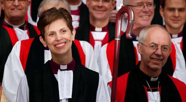 Bishop of Stockport Libby Lane with Archbishop of Canturbery Justin Welby