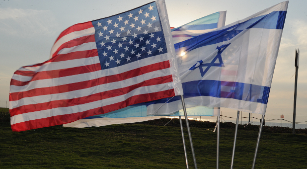 Israeli and American flags