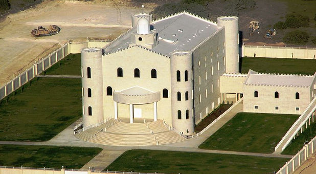 The Fundamentalist Church of Jesus Christ of Latter-day Saints temple on the Yearning for Zion Ranch in El Dorado, Texas, is seen.