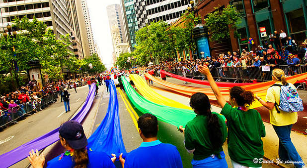 An LGBT pride parade