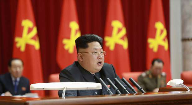 North Korean leader Kim Jong Un (C) supervises an expanded meeting of the Political Bureau of the Central Committee of the Workers' Party of Korea.