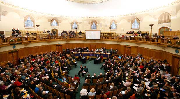 The Church of England Synod meets at Church House in central London.