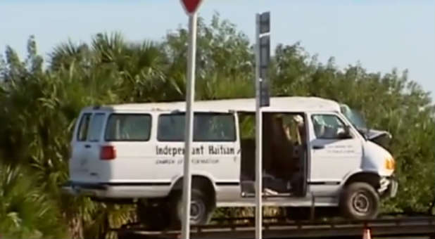 This church van crashed early this morning, killing eight and injuring 10.