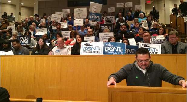 A supporter of #DontDoItCharlotte encourages the City Council to vote no on the transgender bathroom ordinance.
