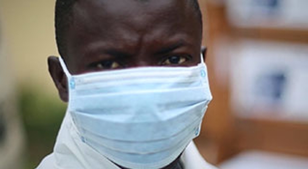 An Ebola health worker