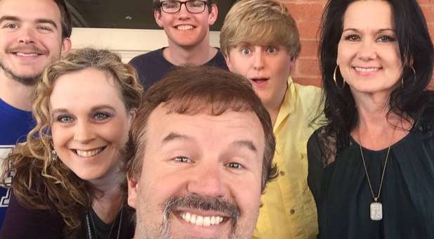 Casting Crowns' Mark Hall with his family.