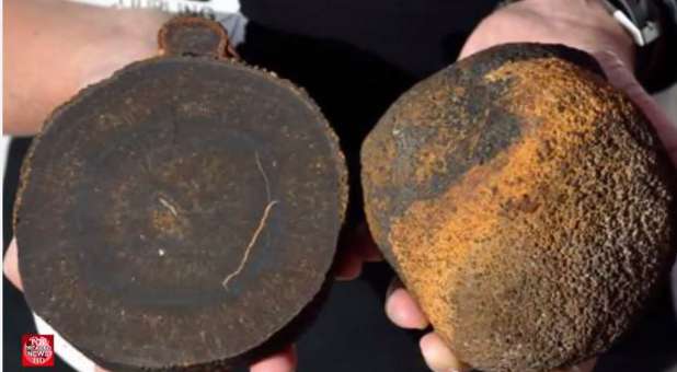 These metallic nodules were found along the Atlantic floor.