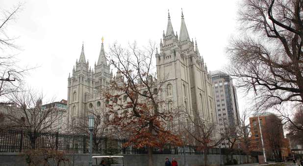 The Mormon temple in Salt Lake City, Utah.