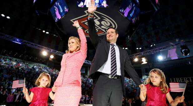 Ted Cruz with his family after he announced his presidential candidacy.