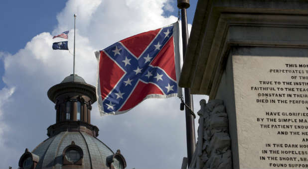 The Confederate flag at the South Carolina Capitol.