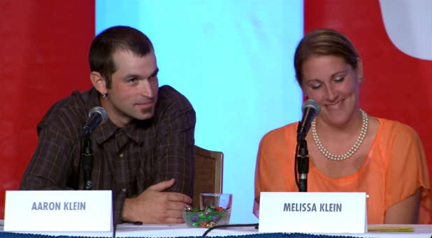 Aaron and Melissa Klein tell their story to a panel.