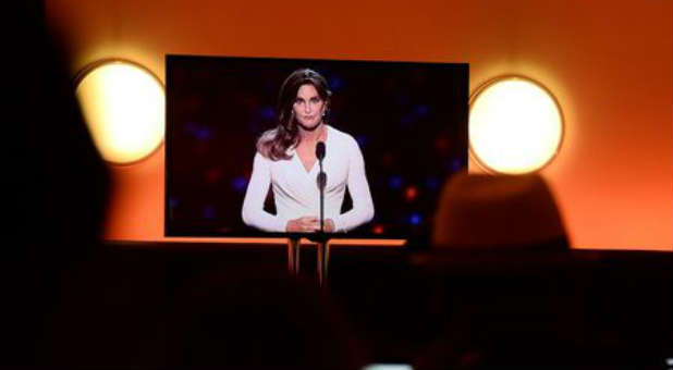 Bruce/Caitlyn Jenner accepts the Arthur Ashe Award for Courage at the ESPYs.