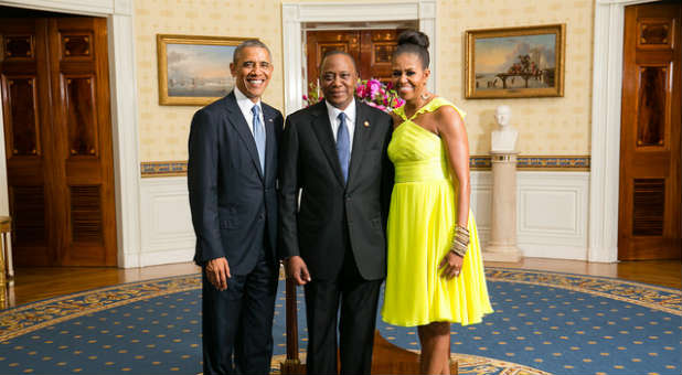 The Obamas with Kenyan President Uhuru Kenyatta