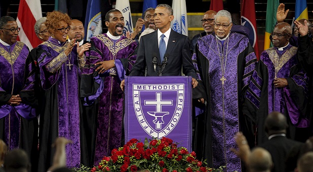 2015 politics Obama CharlestonAMEEulogy June2015 Reuters