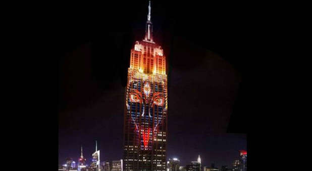 The Hindu goddess Kali was featured in a show on the Empire State Building.