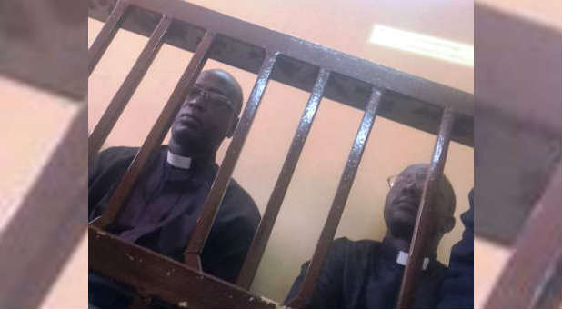 Pastors Yat Michael and Peter Yen in court during their trial in Khartoum, 2015