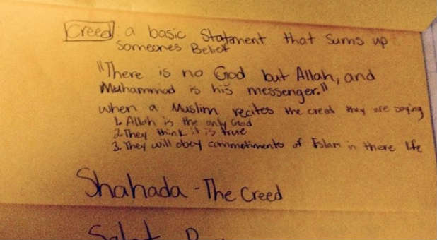 Seventh graders at a Tennessee middle school had to memorize the Islamic creed.