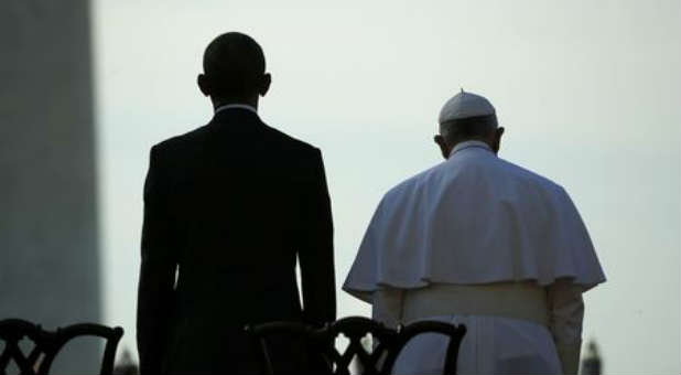 Barack Obama with Pope Francis during the pope's trip to D.C.