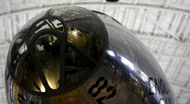 The nose of a Superfortress Bomber